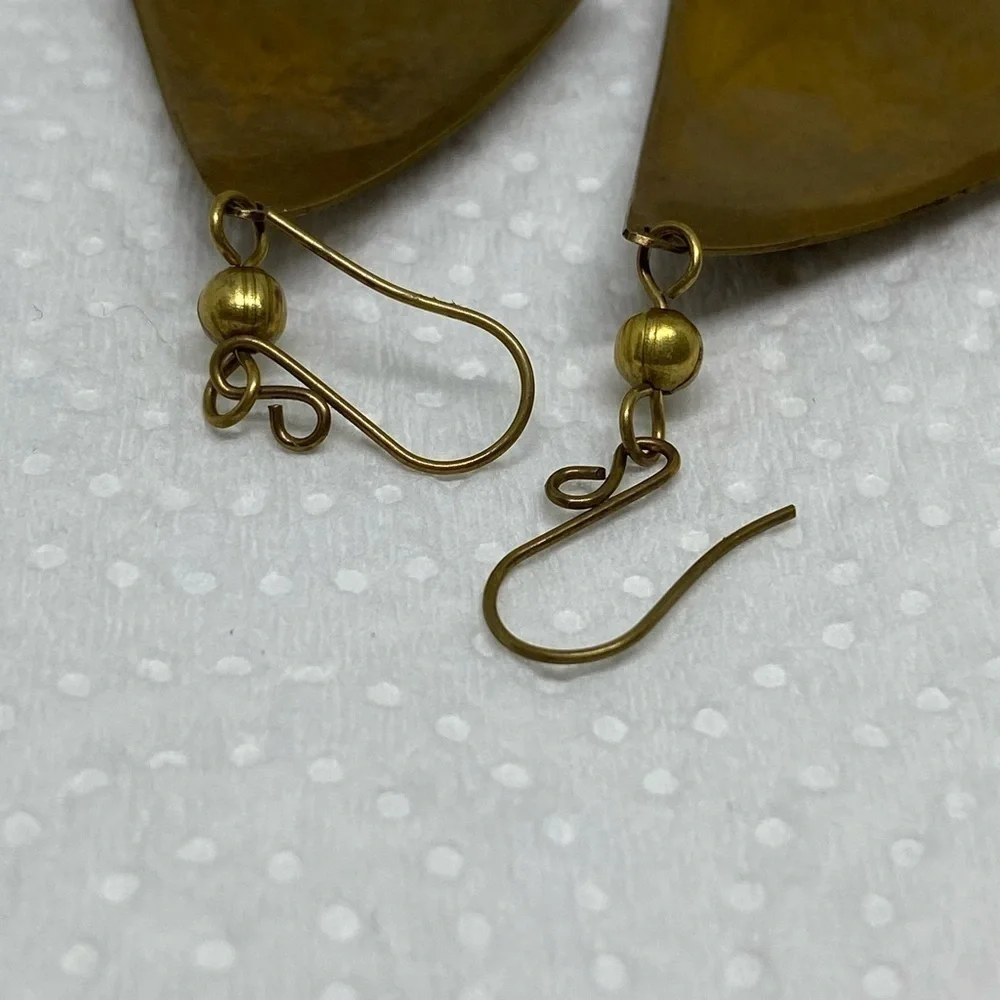 Earrings Hawaiian tiki earrings ki’i gold tone tribal fun - Picture 5 of 8